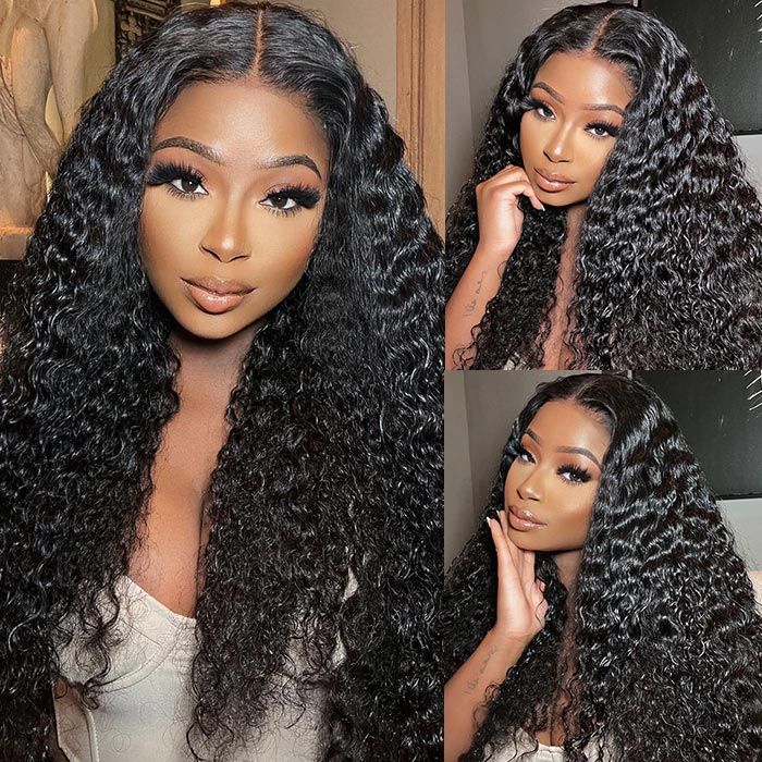 Urgirl Pre-Cut Lace Wig Wear & Go Curly Weave Human Hair Wig Beginner Wig Quick Wigs