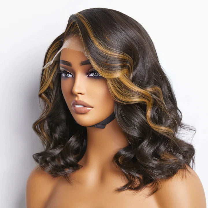 Urgirl Elegant Glueless HD Lace Closure Human Hair Wigs Highlight Colored Wigs