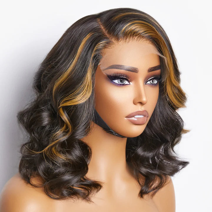 Urgirl Blonde Highlight Loose Wave Pre Plucked HD Lace Front Wig