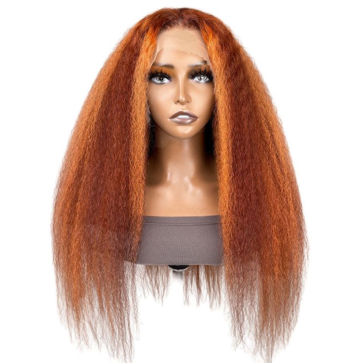 Urgirl Ginger Orange Highlight Color Lace Front Yaki Body Wave Honey Blonde Chunky Highlight Wig