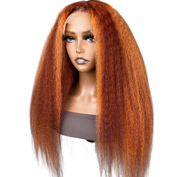Urgirl Ginger Orange Highlight Color Lace Front Yaki Body Wave Honey Blonde Chunky Highlight Wig