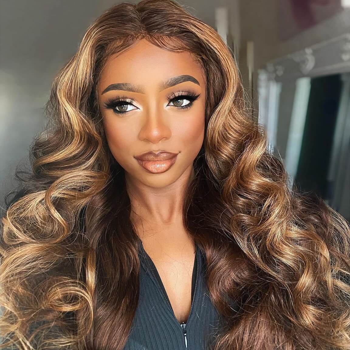 Urgirl Honey Blonde Highlight Body Wave 4x4 13x4 13x6 Transparent Lace Front Wigs