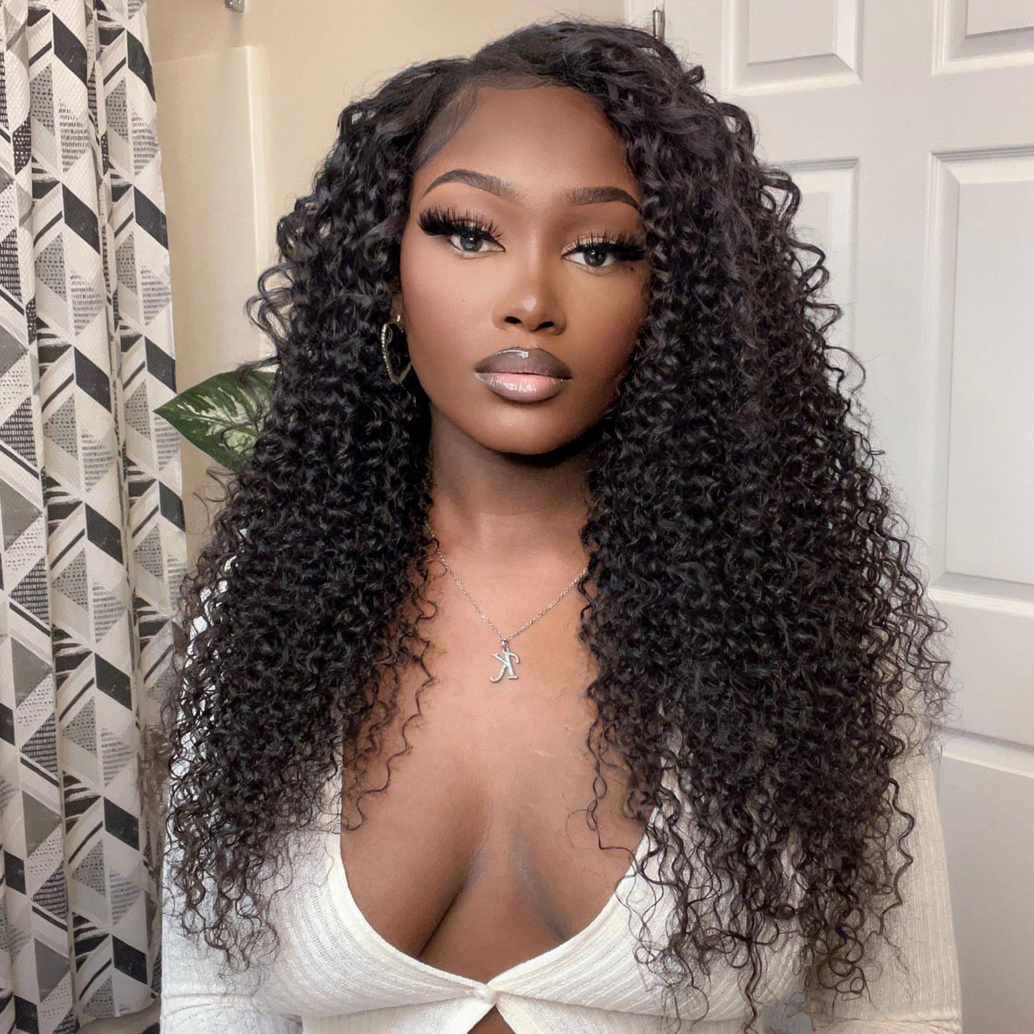 Limited Sale Urgirl Jerry Curly V Part Wig Protective Real Scalp Natural Density Summer Glueless Wigs