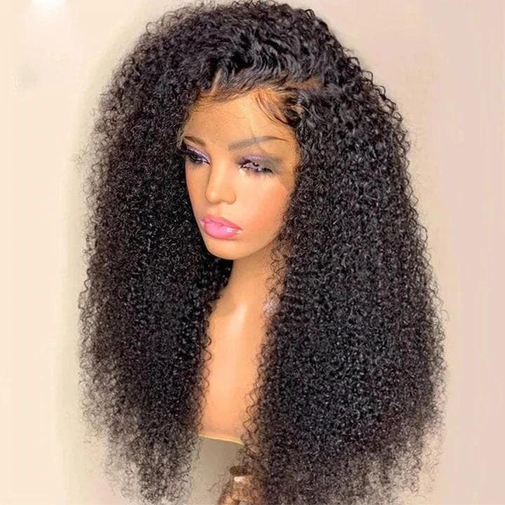 Urgirl 4c Kinky Curly 13x4 Lace Front Wig Virgin Human Hair Pre Plucked For Women
