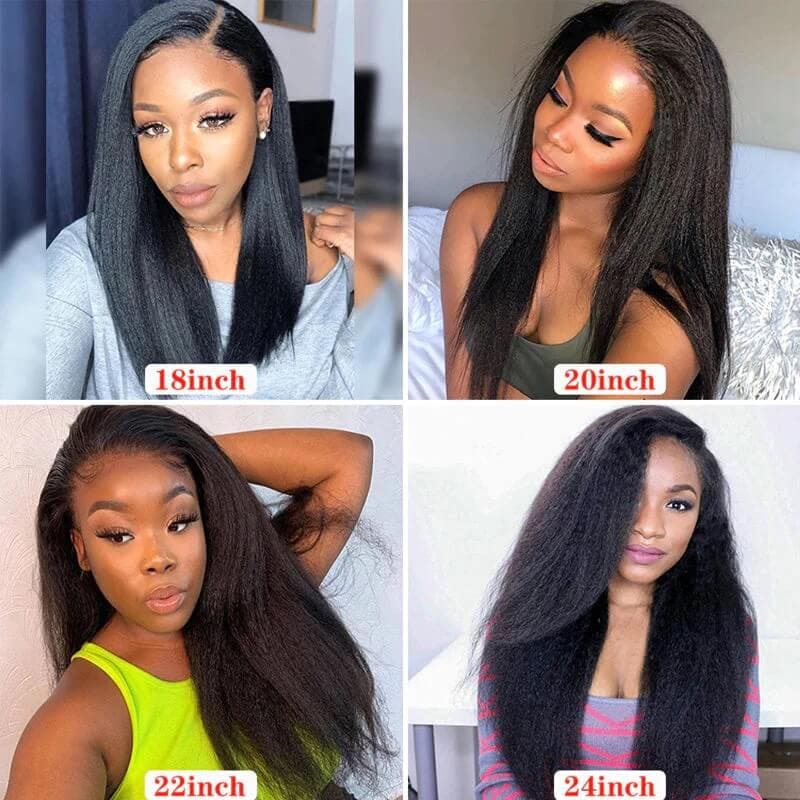 Urgirl Kinky Weave Human Hair Wigs Natural Color 180% Density 13x6 Lace Front Wigs