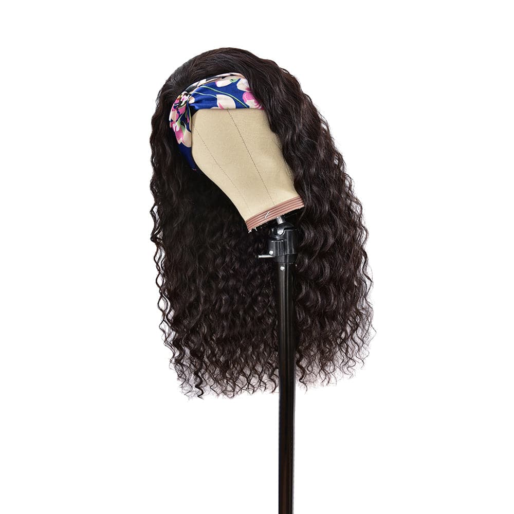 Limited Sale Urgirl Headband Wigs Human Hair Brazilian Virgin Hair Water Wave Headband Wigs for Black Women 150% Density Glueless