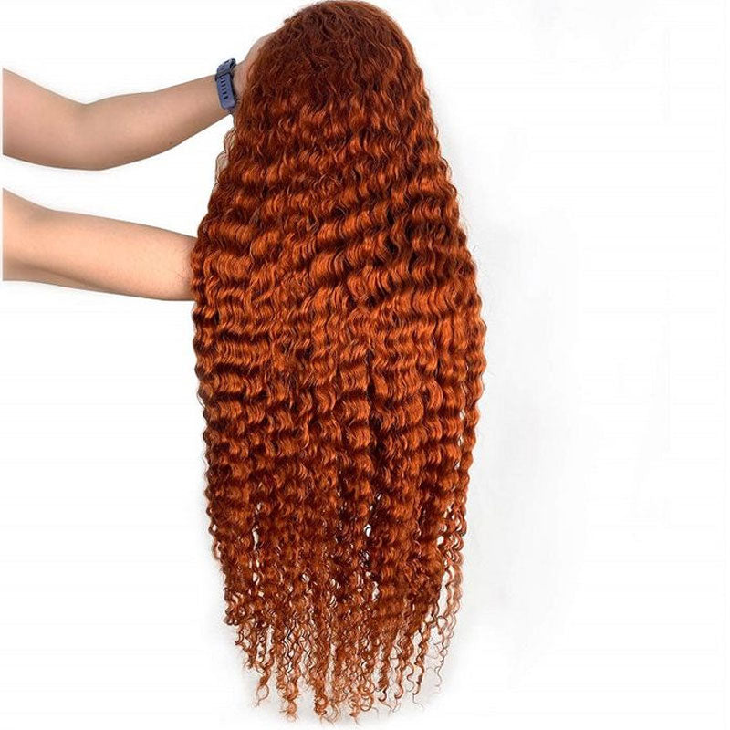 Urgirl Ginger Lace Front Human Hair Wig Colored Water Weave Human Hair Wigs