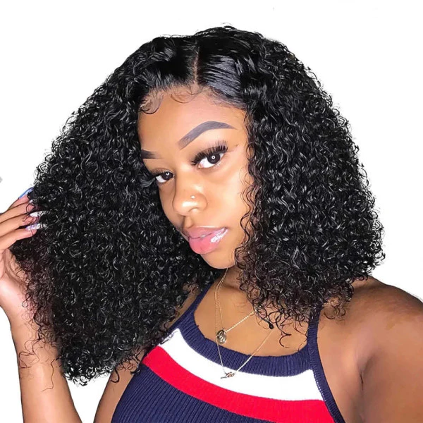 Urgirl Jerry Curly Short Bob Wig 13*4 Lace Front Wig For Women