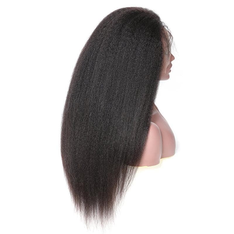 Urgirl Kinky Straight Human Hair Lace Frontal Wigs Pre Plucked 10-24inch