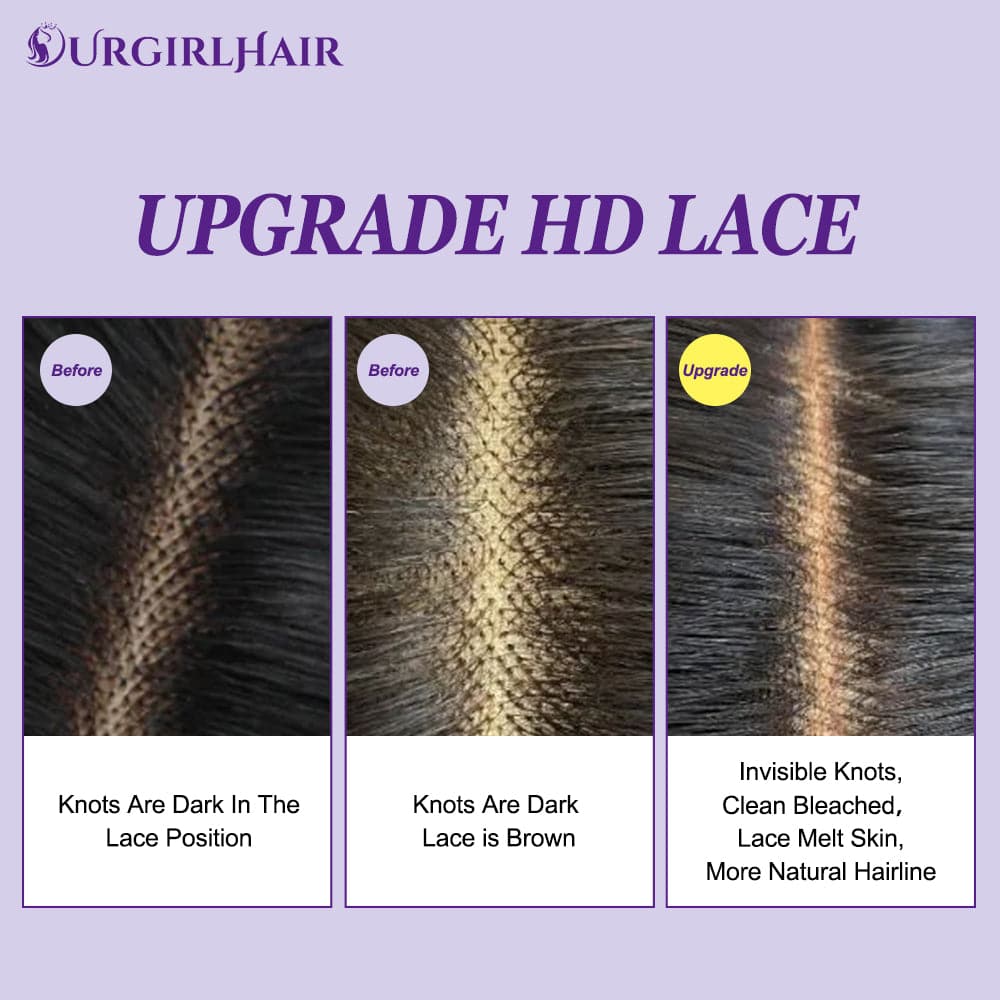 Urgirl Natural Color 13x4 HD Lace Frontal Wigs Jerry Curly Virgin Remy Virgin Human Hair Wig With Pre Plucked Hairline