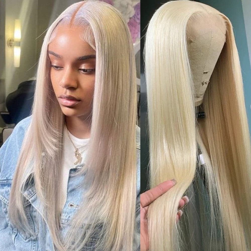 Limited Sale Urgirl 5x5 HD Transparent Lace Closure Wig with Layer Inner Buckle Color 613 Honey Blonde