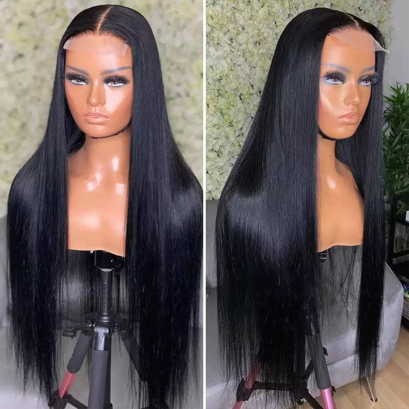 Urgirl Bone Straight 4x4 Lace Closure Wigs Human Hair 13*4 Lace Front Wig with Pre Plucked Hairline
