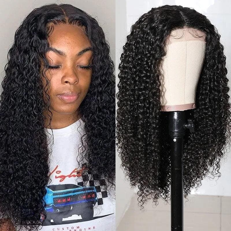 Urgirl Curly Hair Lace Part Wigs 100% Virgin Hair Realistic Human Hair Wigs 150% Density