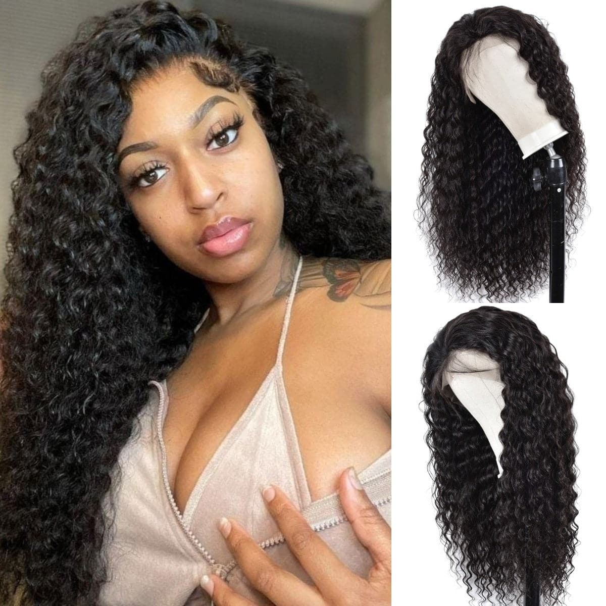 Urgirl New Deep Wave Lace Front Wig Undetectable Invisible Lace Human Hair Wigs With Baby Hair  Real HD Lace Wigs