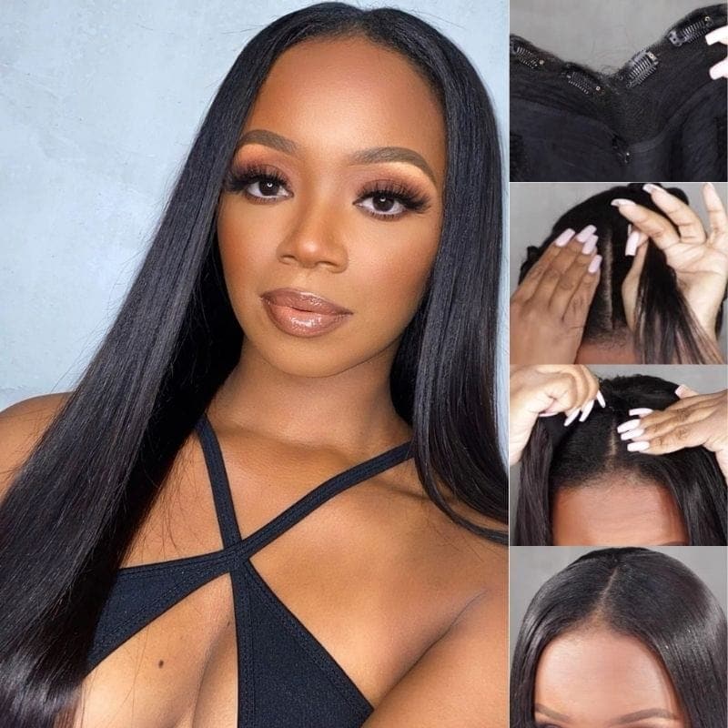 Free Fast Shipping | Silk Straight V Part Wigs No Leave Out Protective Wigs Beginner Friendly