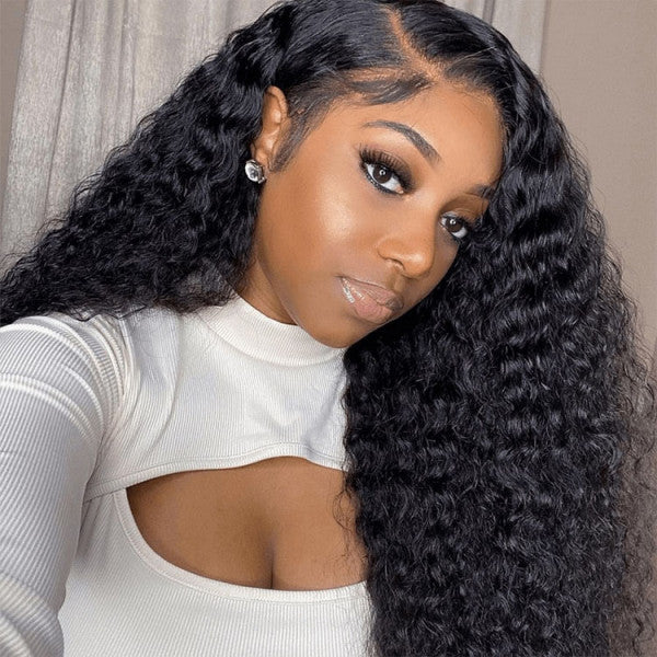 Urgirl Deep Wave Human Hair Glueless 13x6 Lace Frontal Wigs 16-32 Inch With Baby Hair
