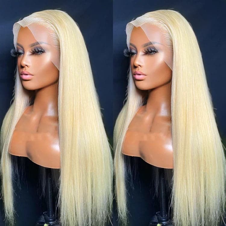 Urgirl 5x5 13x4 Transparent Lace Front Wig Honey Blonde 613 Color Silk Straight 180% density