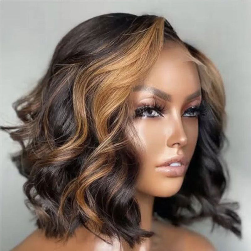 Urgirl Highlight Pre Plucked Lace Front Wigs Loose Wave Mix Blonde Color Undetectable Lace Closure Wig