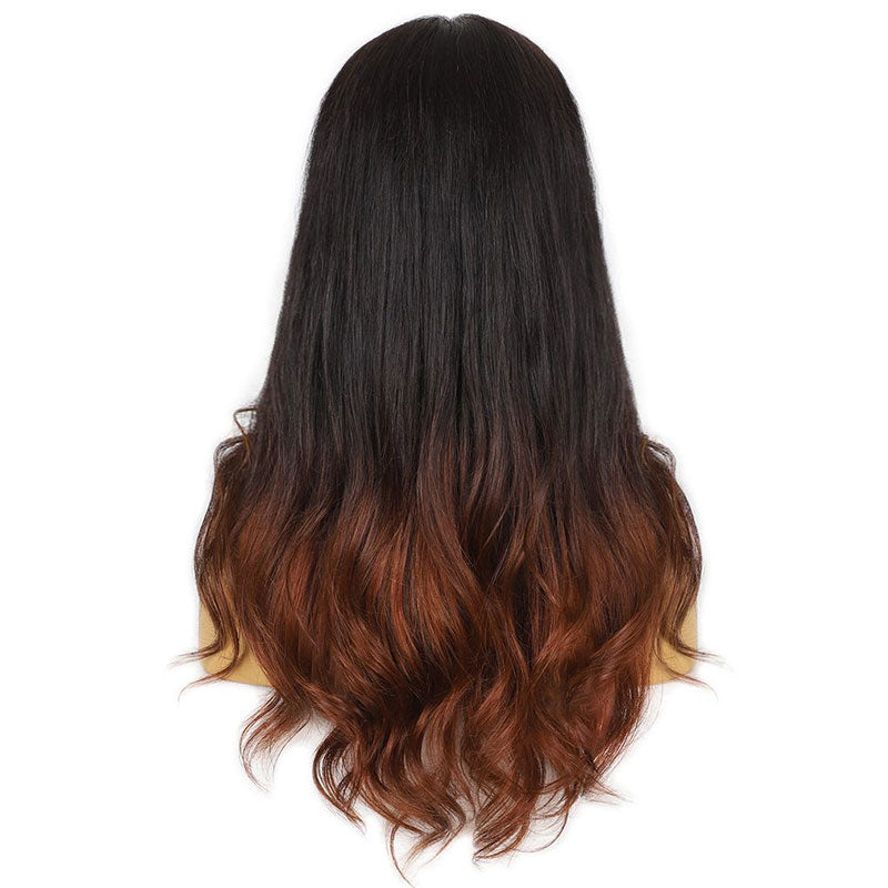 Urgirl Hd Ombre Brown Glueless Wigs HD Lace Auburn Brown Natural Wave