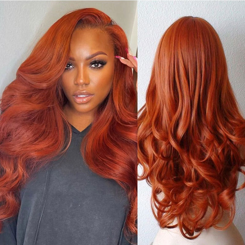Limited Sale Urgirl Orange Ginger Colored Body Wave 13x4 Lace Front Wigs Spring Must Have Color wigs