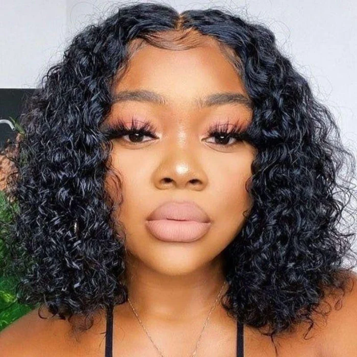Urgirl Short Water Wave Bob Wigs Pre Plucked 13x4 Lace FrontWigs Human Hair For Women