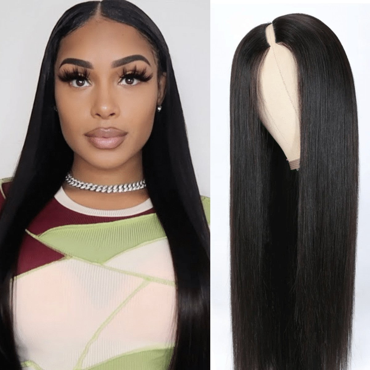 Urgirl Silk Straight Vpart Wigs No Leave Out Natural Scalp Protective Wigs Beginner Friendly