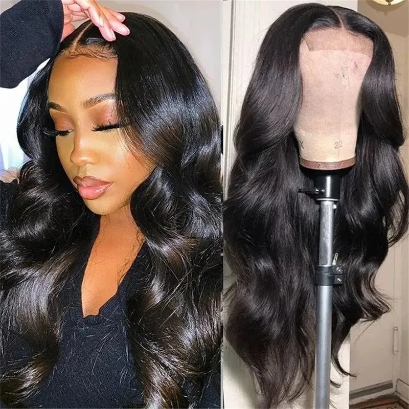 Urgirl 4x4 Transparent Lace Closure Wigs Body Wave 150% Density Remy Human Hair Wigs