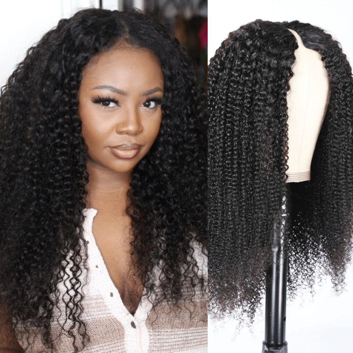Urgirl V Part Wig Kinky Curly Meets Real Scalp Beginner Friendly Afro Kinky Upgraded U Part Wigs